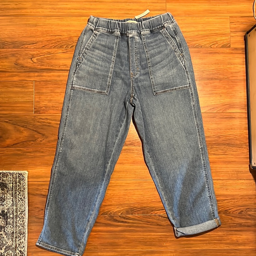 NWT Madewell Pull-On Relaxed Jeans in Boyer Wash